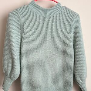 Light Blue knit mock neck sweater